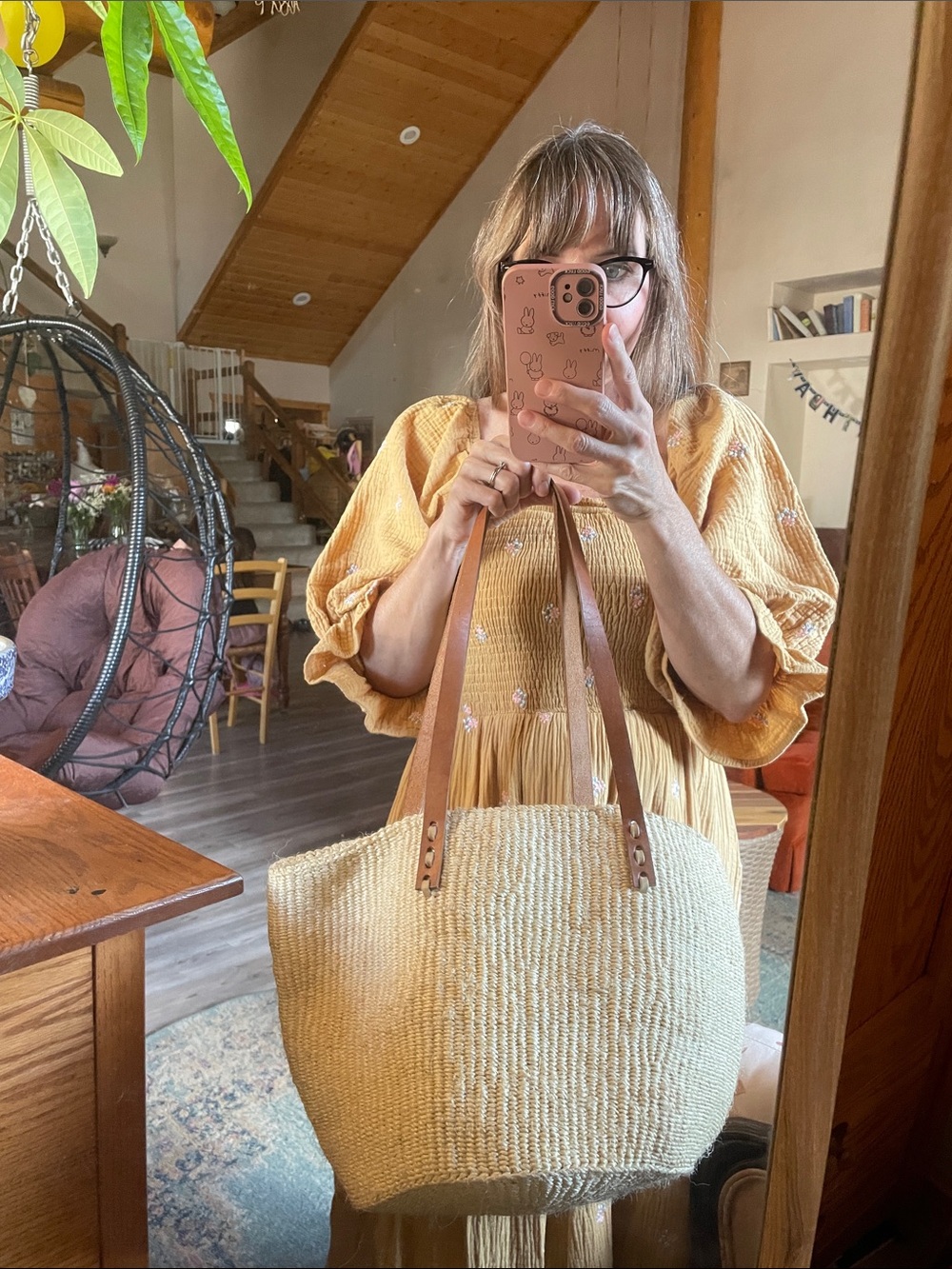 African Woven Jute Sisal Tote/ Market Bag